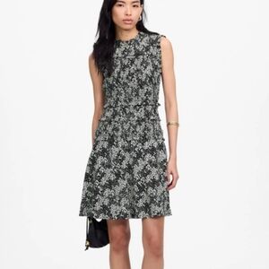 Madewell Smocked Crewneck Floral Mini Dress